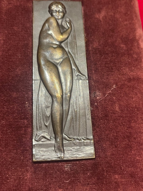 Plaque En Bronze Art Déco 1930 Par Pierre Turin 1891-1968