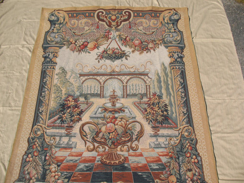 Large Halluin tapestry in Loiselles stitch - The garden of Bagatelle - d : 175 x 235 cm