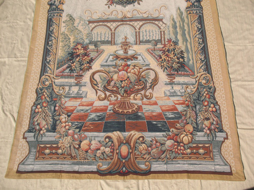 Large Halluin tapestry in Loiselles stitch - The garden of Bagatelle - d : 175 x 235 cm