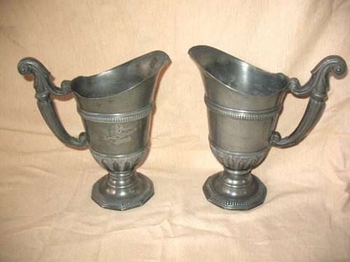 Pair of pewter hanaps from the early 20th century in Renaissance style