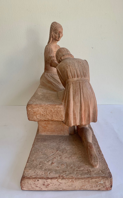 D. H. Chiparus Romeo And Juliet, Terracotta Sculpture