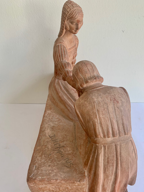 D. H. Chiparus Romeo And Juliet, Terracotta Sculpture