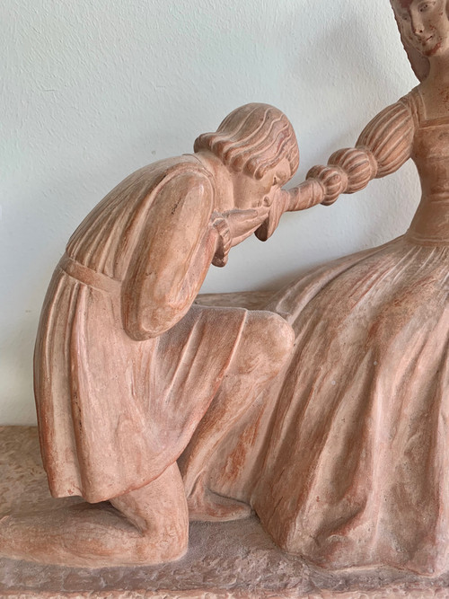 D. H. Chiparus Romeo And Juliet, Terracotta Sculpture