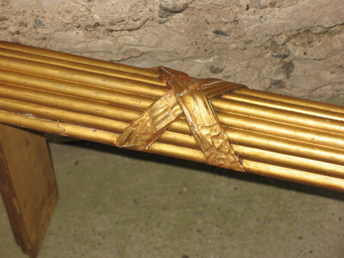 Pair of gilded wood valances or canopy, 19th century, Louis XVI style