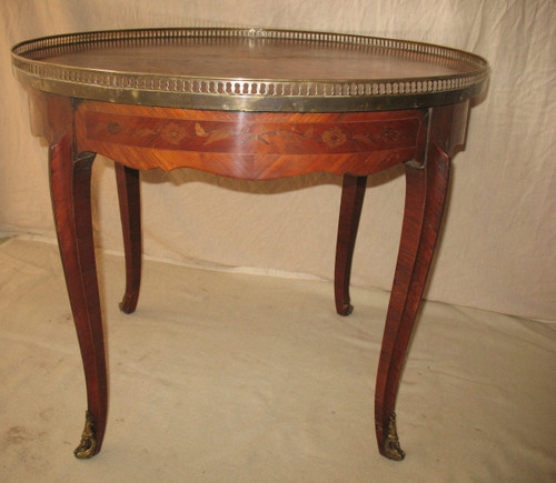 Table bouillotte in marquetry of Louis XV style