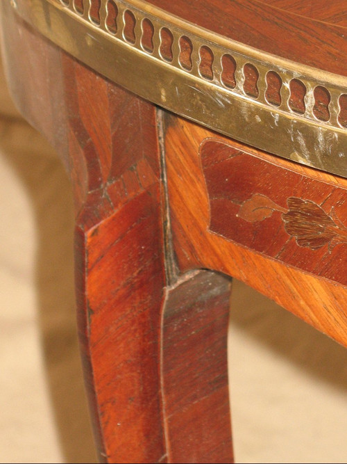 Table bouillotte in marquetry of Louis XV style