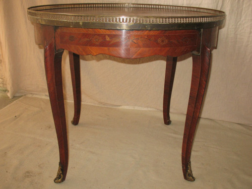 Table bouillotte in marquetry of Louis XV style