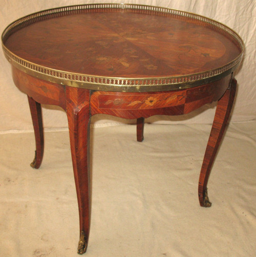 Table bouillotte in marquetry of Louis XV style