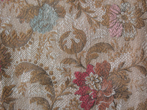 Pair of door hanging curtains in woven Jacquard floral pattern Louis XIII style late 19th