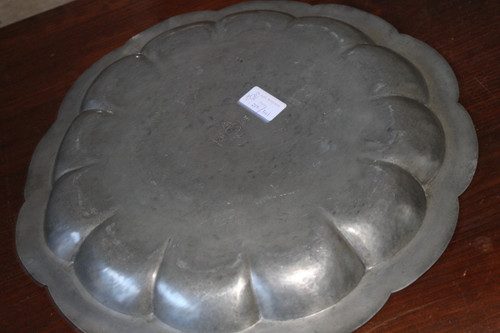 Large pewter brassware dish by Just Andersen Art Deco period