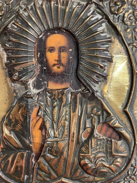 Russian Icon Representing Christ Pantocrator - XIX