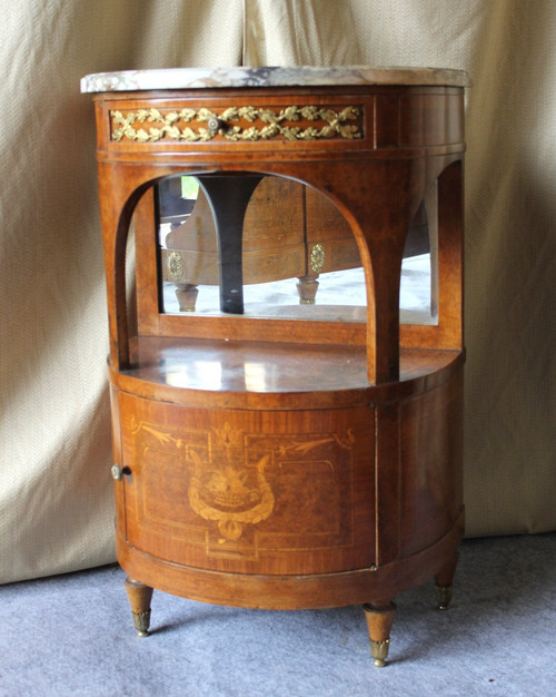 Bedroom in marquetry and rare gilt bronze ornamentation 19th Louis XVI style