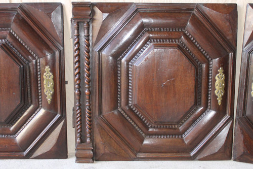 3 Saint Malo panel doors, 18th century Louis XIII style