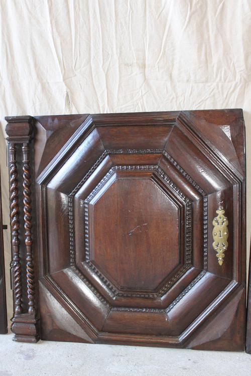 3 Saint Malo panel doors, 18th century Louis XIII style