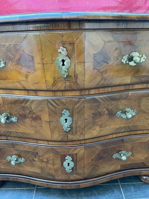 Alsatian Commode Curved XVIII Eme Marquetry