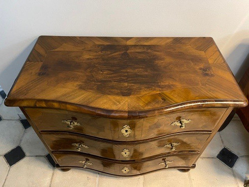 Alsatian Commode Curved XVIII Eme Marquetry