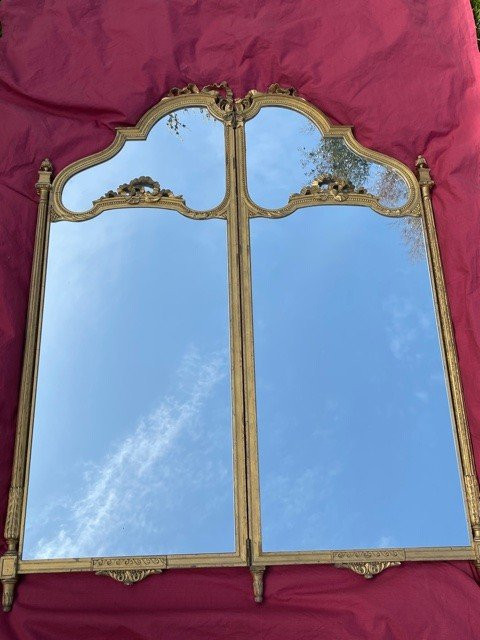 Golden Wood Mirror Louis XVI Style Screen