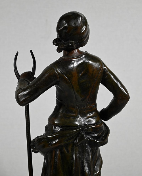 Important Spelter "End of Day", after F. Moreau - Early 20th Century