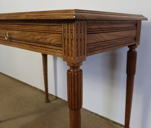 Office table in solid oak, Louis XVI style - 1900