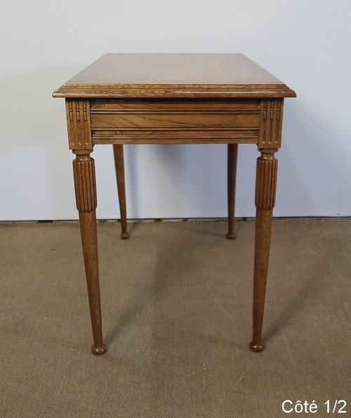 Office table in solid oak, Louis XVI style - 1900