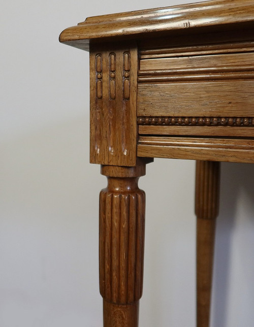 Office table in solid oak, Louis XVI style - 1900