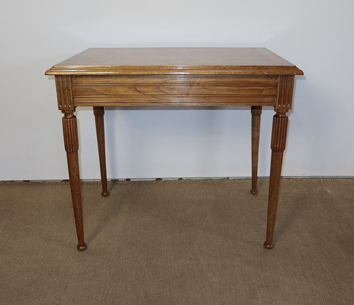 Office table in solid oak, Louis XVI style - 1900