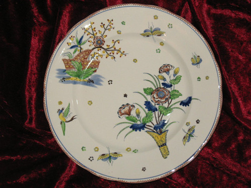 Earthenware table service by Boch La Louvière with polychrome Japanese decoration