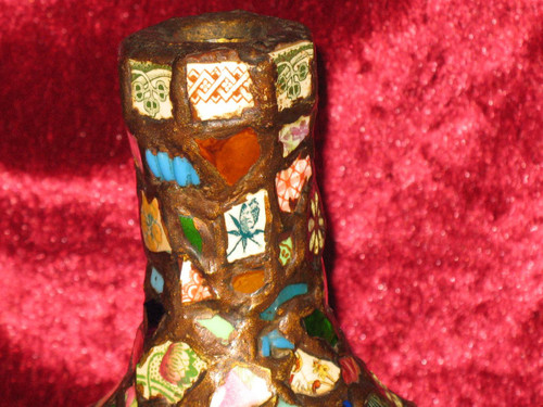 Pair of picplate mosaic vases from the mid-20th century