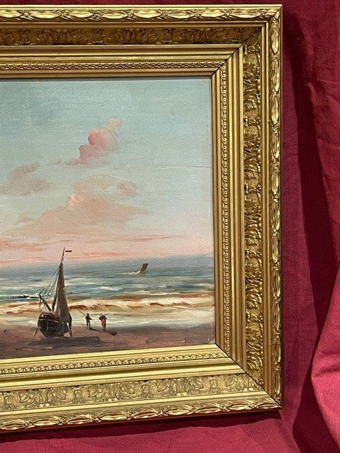 Oil On Panel XIX ème Marine painting