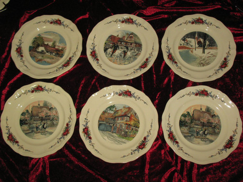 Sarreguemines earthenware table service with Alsatian Obernai decor by Henri Loux 20th century