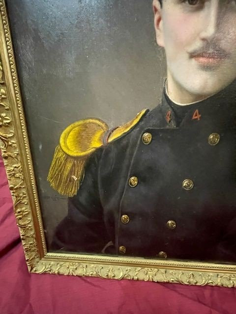 Adolphe Demange 1857-1928 Military Portrait Infantry Soldier Oil On Canvas XIX