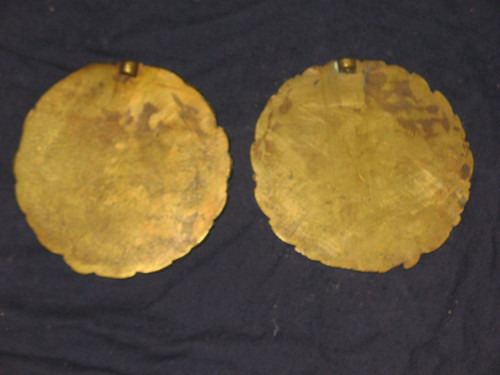 Pair of Louis XVI style bronze medallions with the effigy of Mozart and Beethoven, 19th century