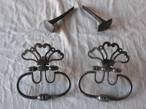 Pair of 18th century wrought iron door knockers