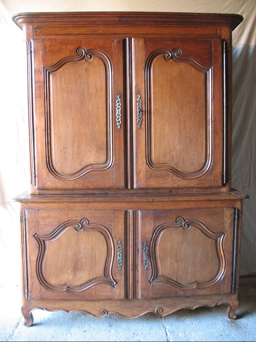 Buffet 2 corpi XVIII reggenza in legno di frutta Origine Ile de France