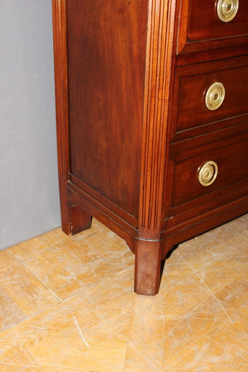 Semainier Louis XVI in late 18th century mahogany