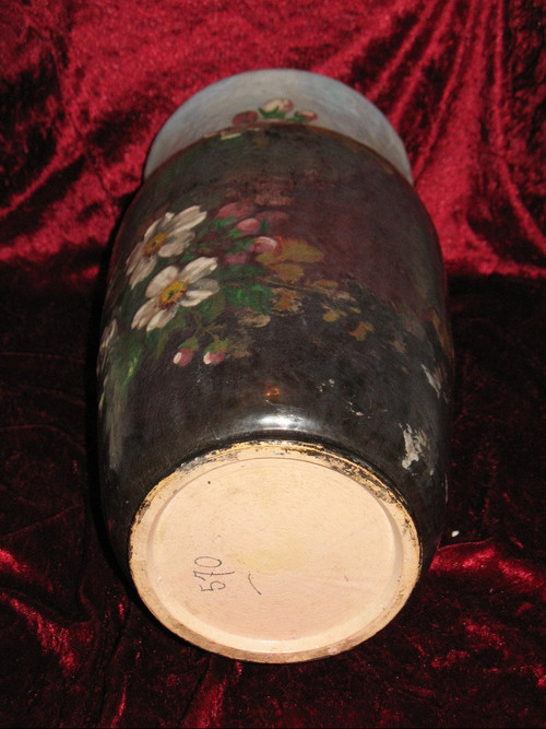 Impressionist stoneware vase from Montigny sur Loing, 19th century