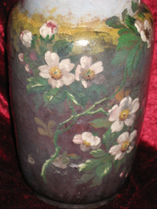 Impressionist stoneware vase from Montigny sur Loing, 19th century