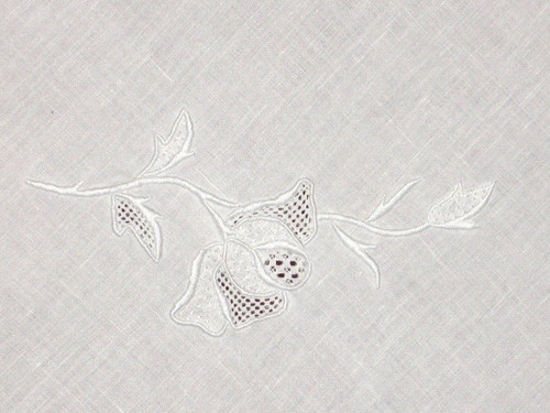 White embroidery tablecloth and days with its 12 napkins