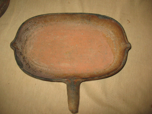 2 glazed earthenware pans from the 19th century from Saintonge