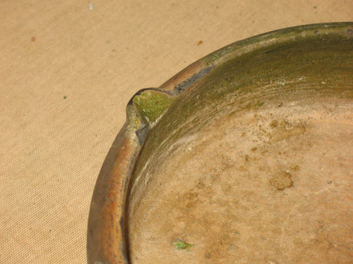 2 glazed earthenware pans from the 19th century from Saintonge