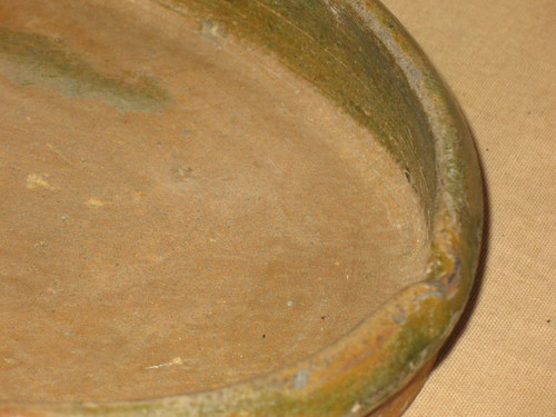 2 glazed earthenware pans from the 19th century from Saintonge