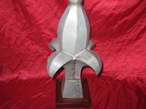 Ridge finial - zinc weathervane with fleur-de-lis decoration