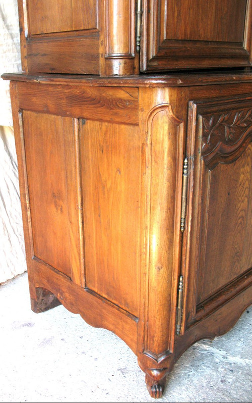 Credenza in rovere intagliato di epoca Regency (2 parti) del XVIII secolo