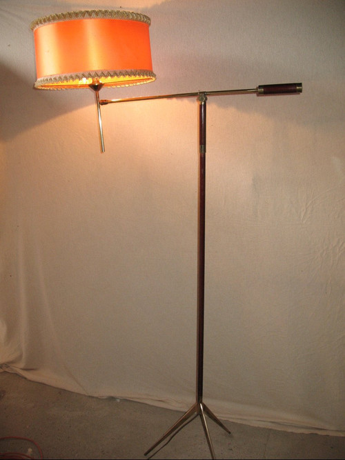 Tripod floor lamp or reading light with pendulum Lunel edition circa 1950