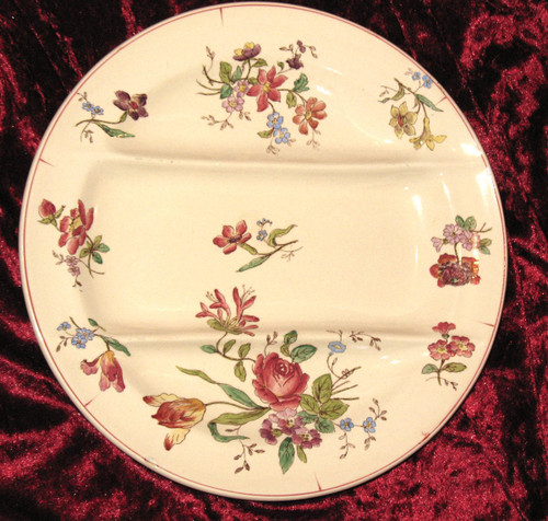 Asparagus service in Longchamp earthenware with Louis XV style floral decoration, 19th century