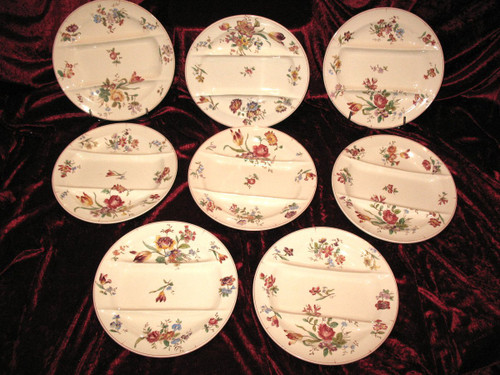 Asparagus service in Longchamp earthenware with Louis XV style floral decoration, 19th century