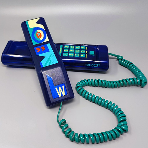 1980 Magnifique Swatch Twin Phone "Deluxe". Style de Memphis