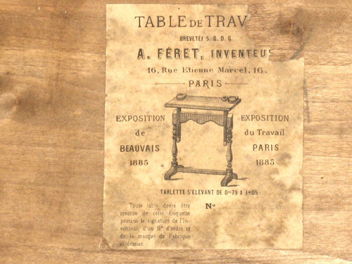 Table à système ou table volante, ordonnancier en acajou de A. Feret  époque 19ème