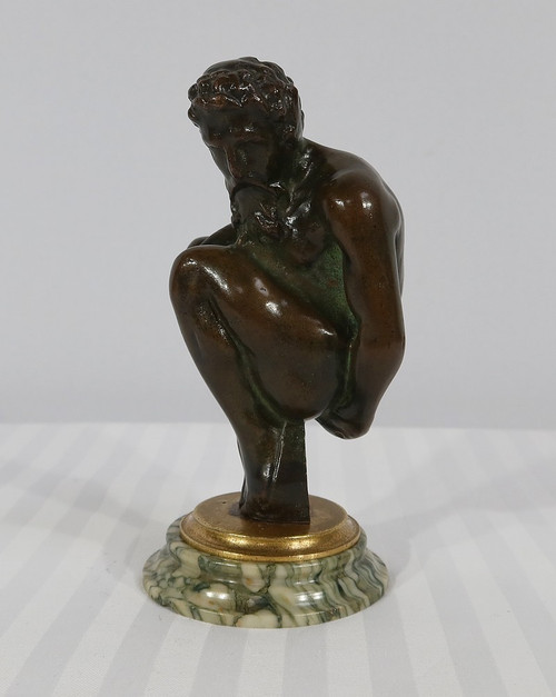 Bronze "The Crouching Man" - Late 19th century