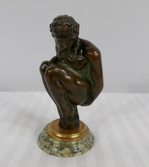 Bronze "The Crouching Man" - Late 19th century